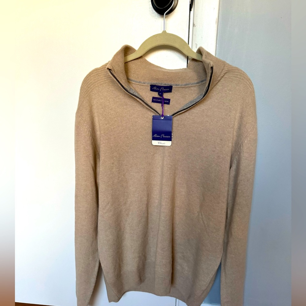 Alan Flusser 100% Cashmere Zip Up NWT